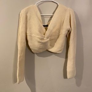 NWOT Cream cropped sweater